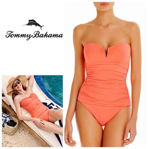 New. Tommy Bahama coral Swimsuit. Size 6 MSRP $149 - Picture 1 of 10